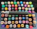 Top view of 80 count dual tip markers with visible color codes