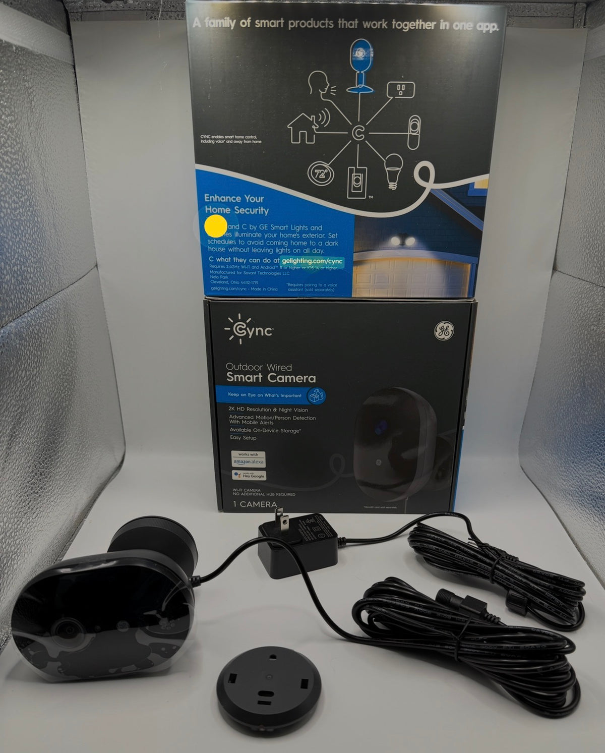 GE Cync Outdoor Wired Smart Camera front view