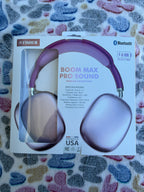 Fisher Boom Max Pro Sound wireless headphones purple front packaging