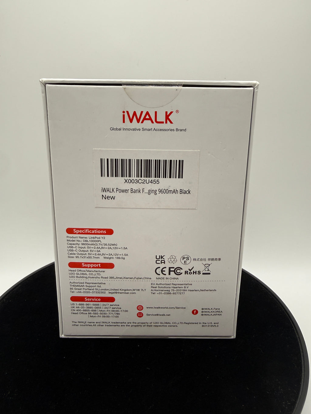 iWALK LinkPod Y2 9600 mAh Power Bank (Black) - product photo 2