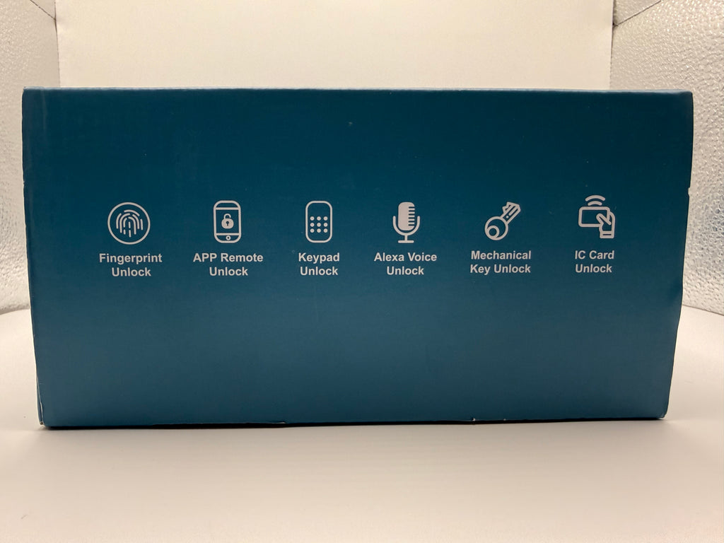 DEVO WiFi Smart Lock G3 box side showing unlock methods