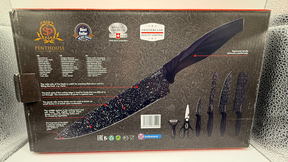 Penthouse knife set packaging and layout