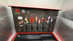Close up of HEESEM knife set handles and blades in package