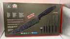 Back of HEESM knife set box with blade details and usage