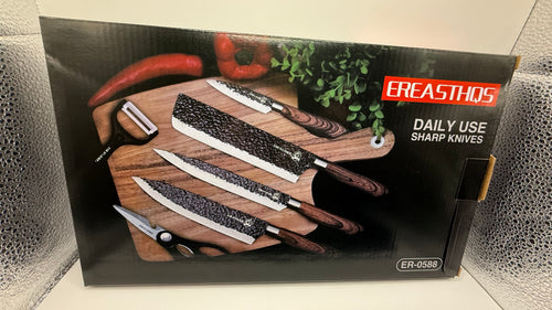 EREASTHQS 8-piece kitchen knife set box front view
