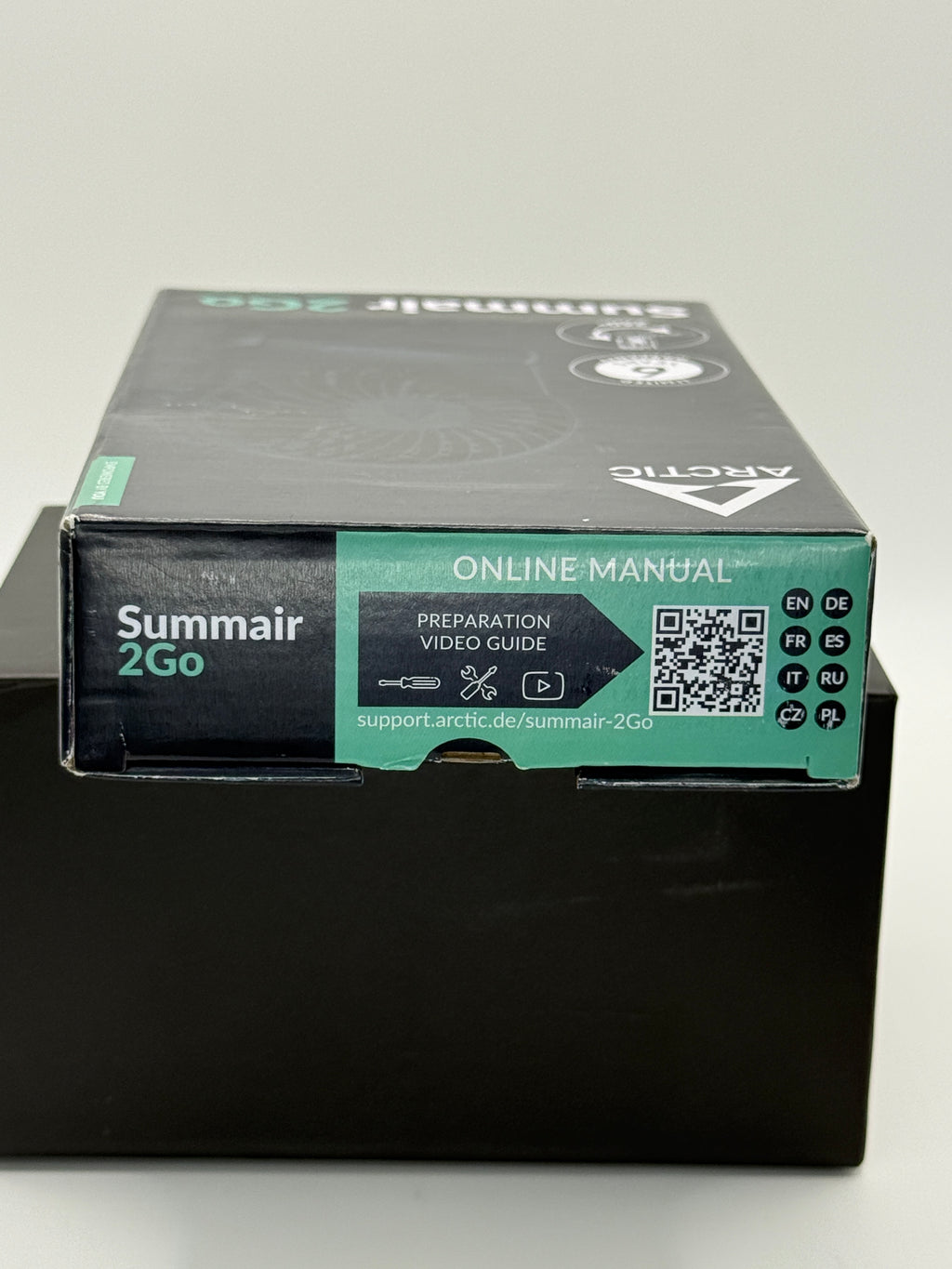ARCTIC Summar 2Go Box Top View showing Online Manual QR code