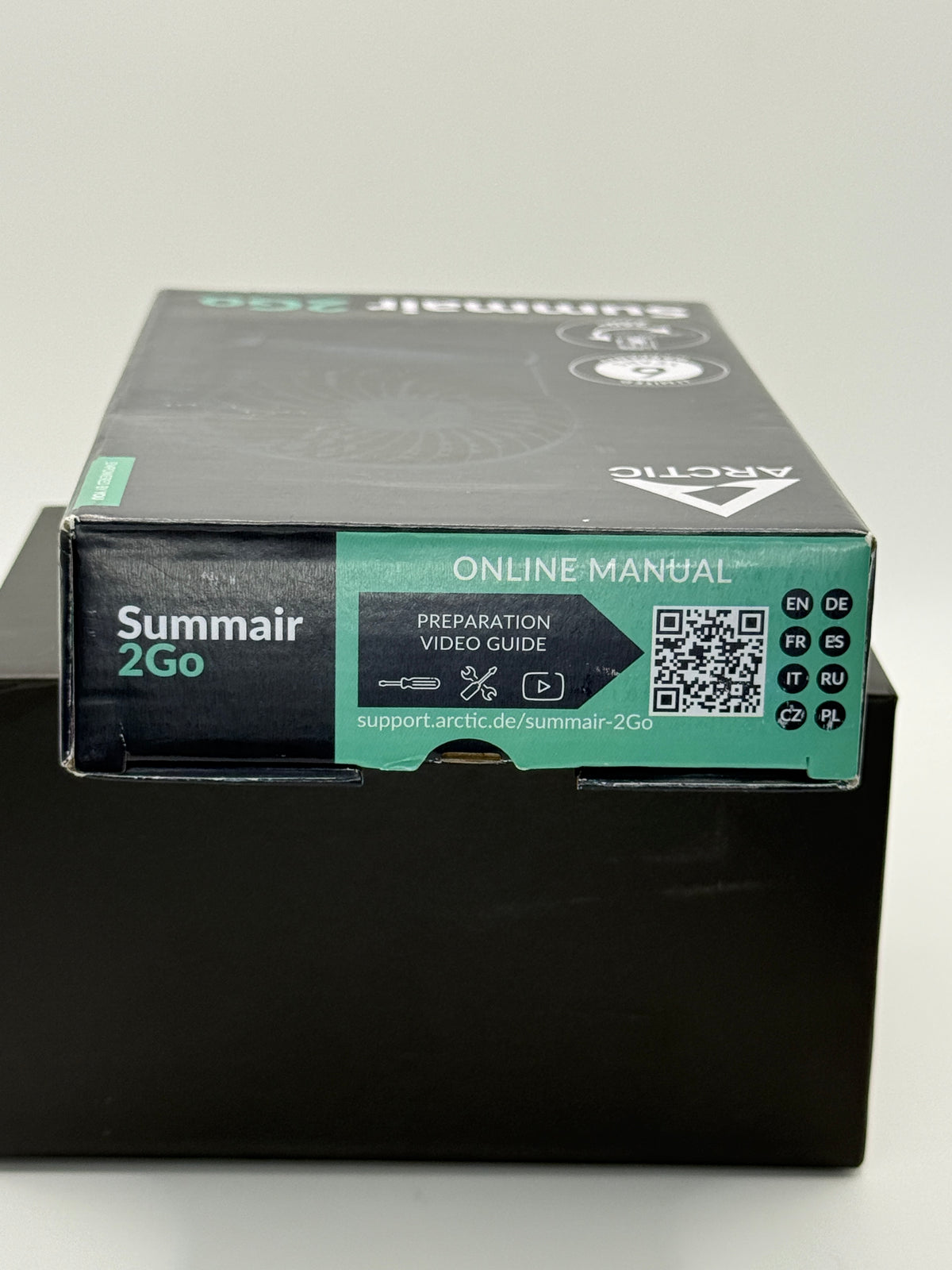 ARCTIC Summar 2Go Box Top View showing Online Manual QR code