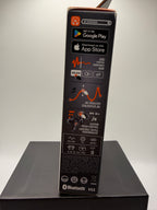 JBL Vibe Beam 2 product side packaging with smiling woman