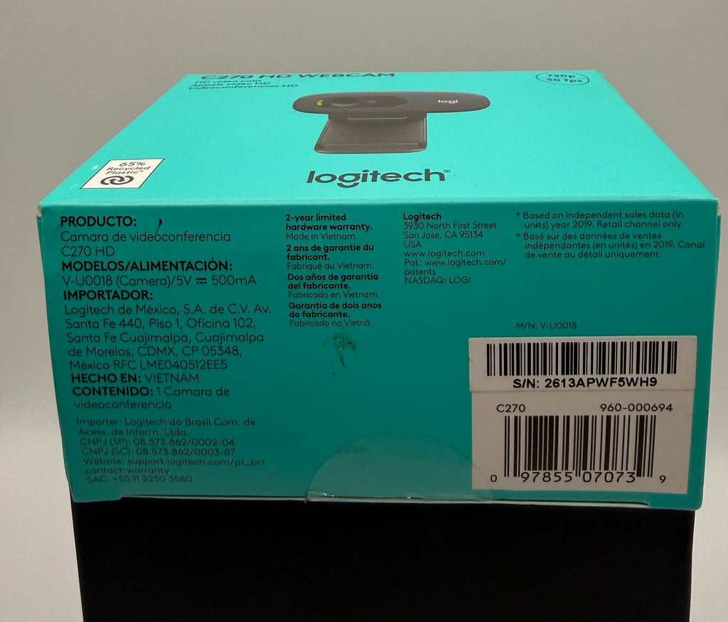 Logitech C270 HD Webcam 720p 30fps USB-A with Noise-Reducing Mic - view 6