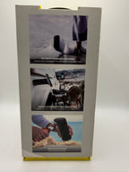 Side of box with images of waterproof, magnet mount, bottle opener features