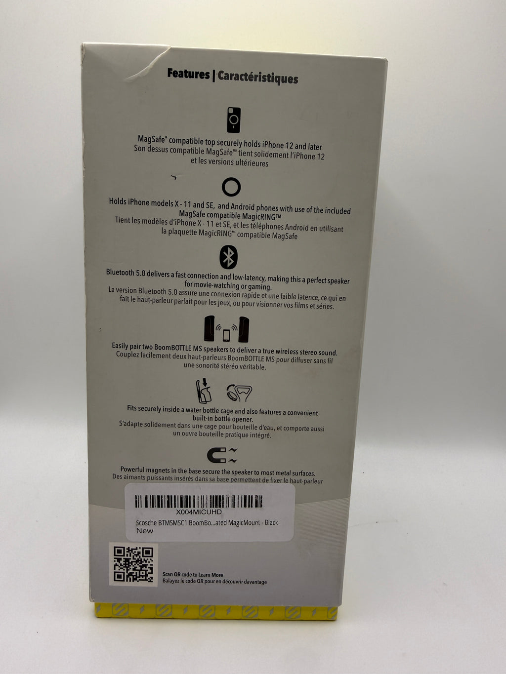 Scosche BoomBottle MS speaker and accessories out of box
