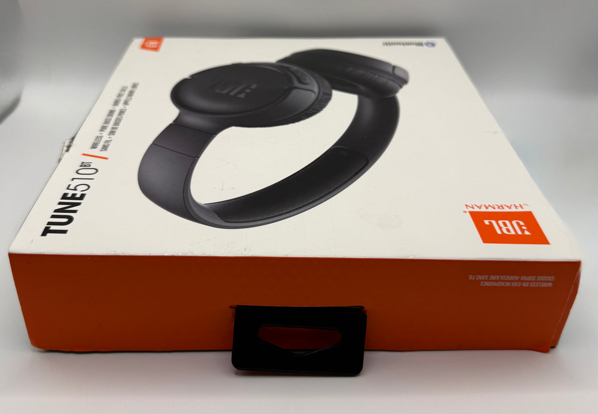 Top view of JBL Tune 510BT headphone packaging