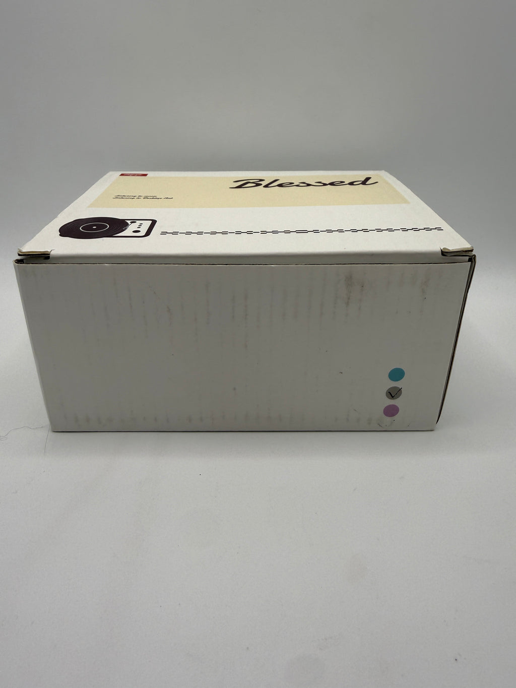 Blessed Bluetooth Speaker packaging side view