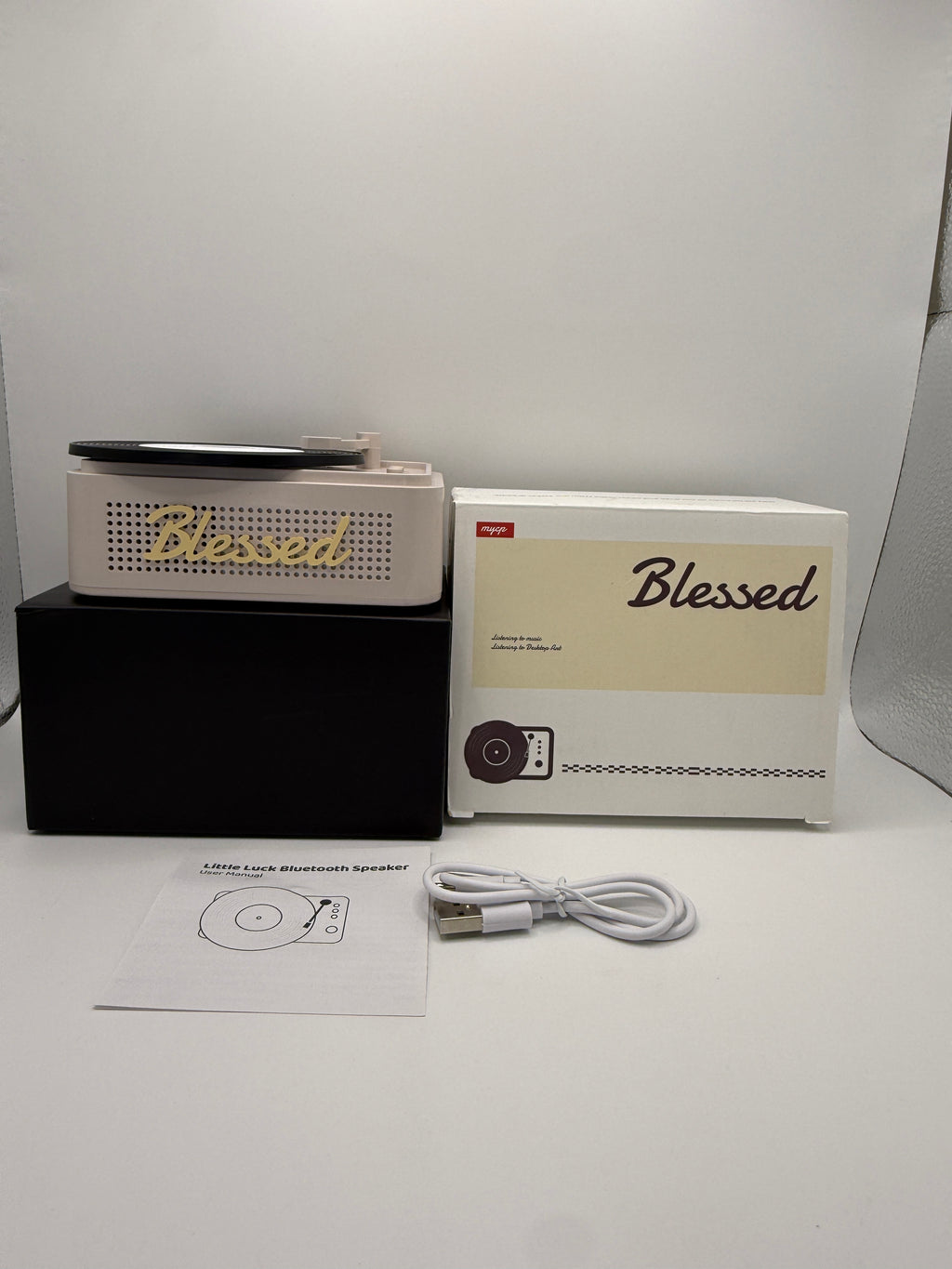 Blessed Bluetooth Speaker with Vintage Turntable Design - view 6