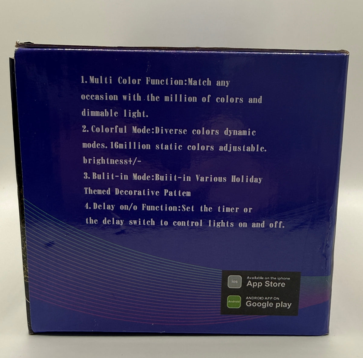 Product features and specifications on packaging