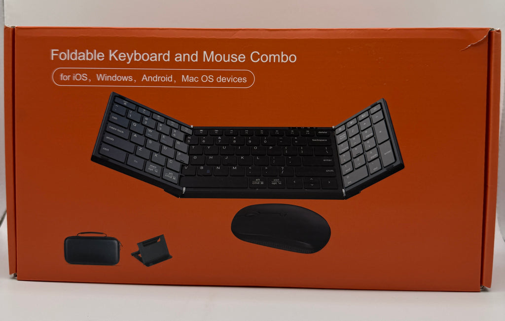 Foldable Wireless Keyboard and Mouse Combo set in black