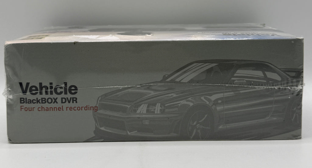 Vehicle BlackBOX DVR dash cam box close up showing 4K UHD and 5G WiFi
