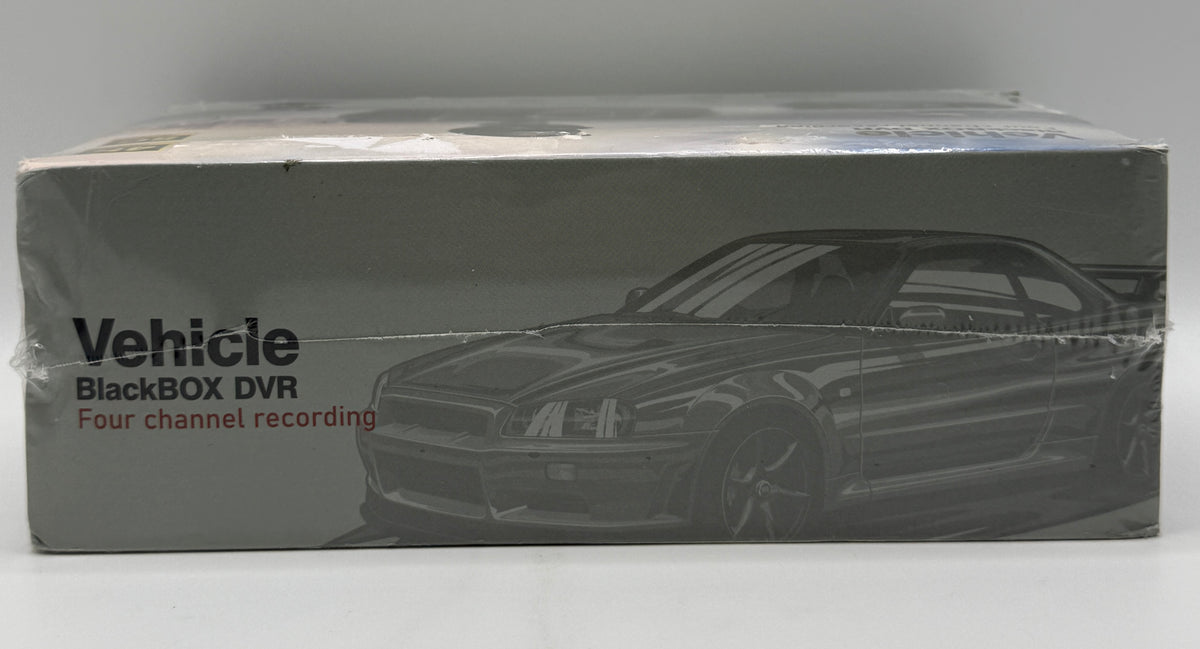 Vehicle BlackBOX DVR dash cam box close up showing 4K UHD and 5G WiFi