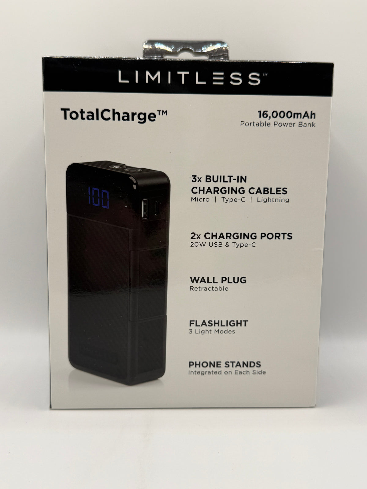 Limitless TotalCharge 16,000mAh Portable Power Bank box front