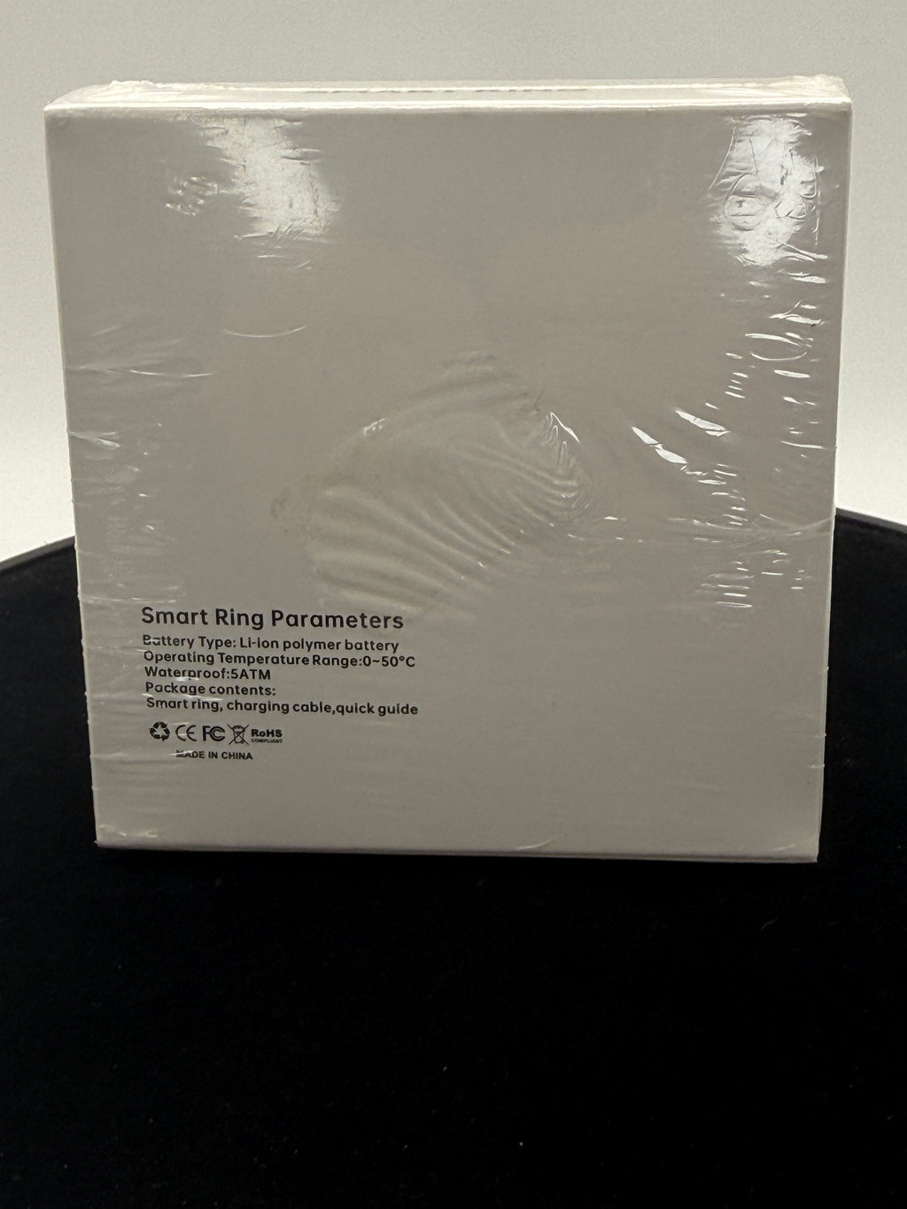 Smart Ring sealed box side with size 9 label