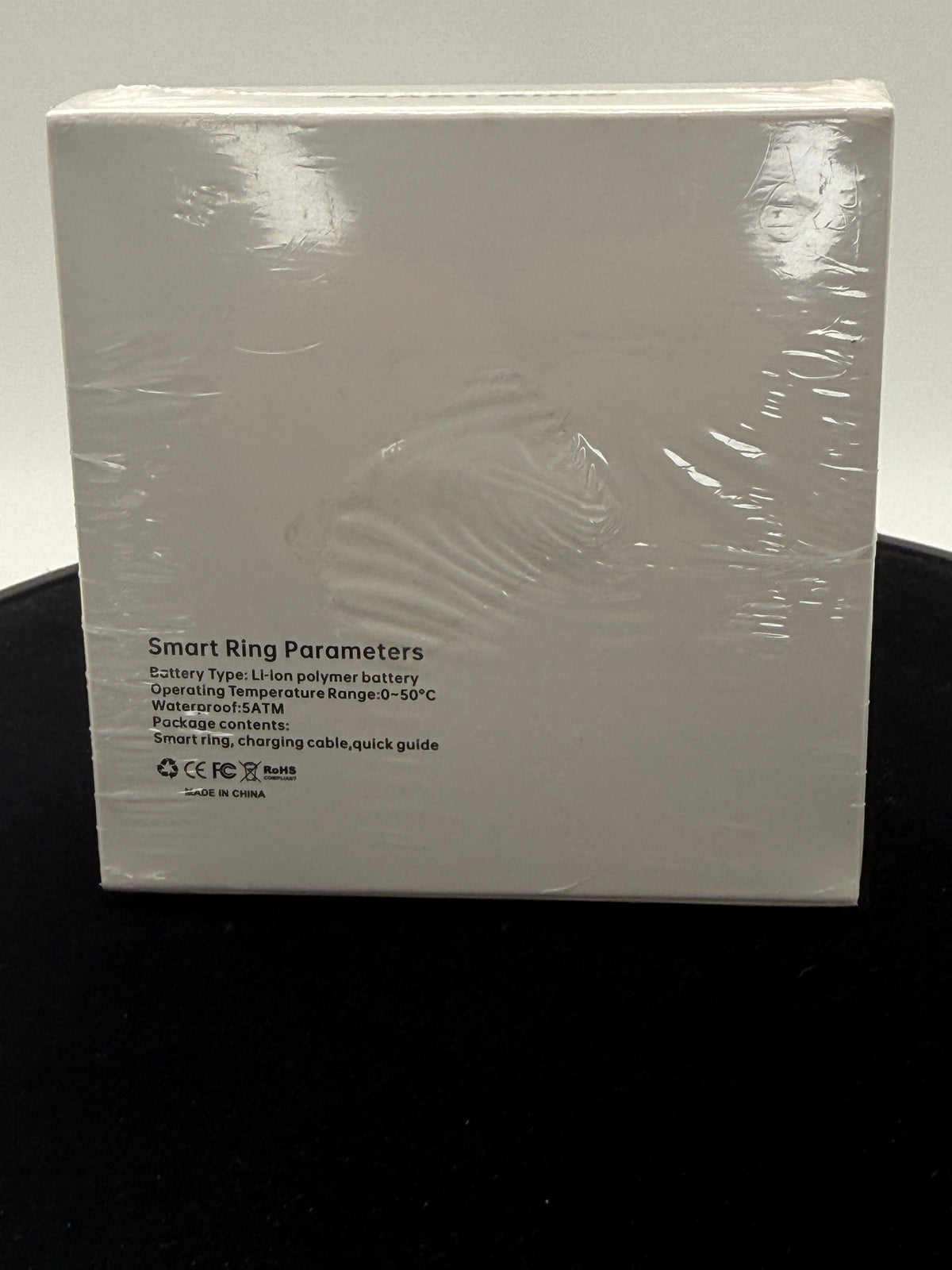 Smart Ring sealed box side with size 9 label