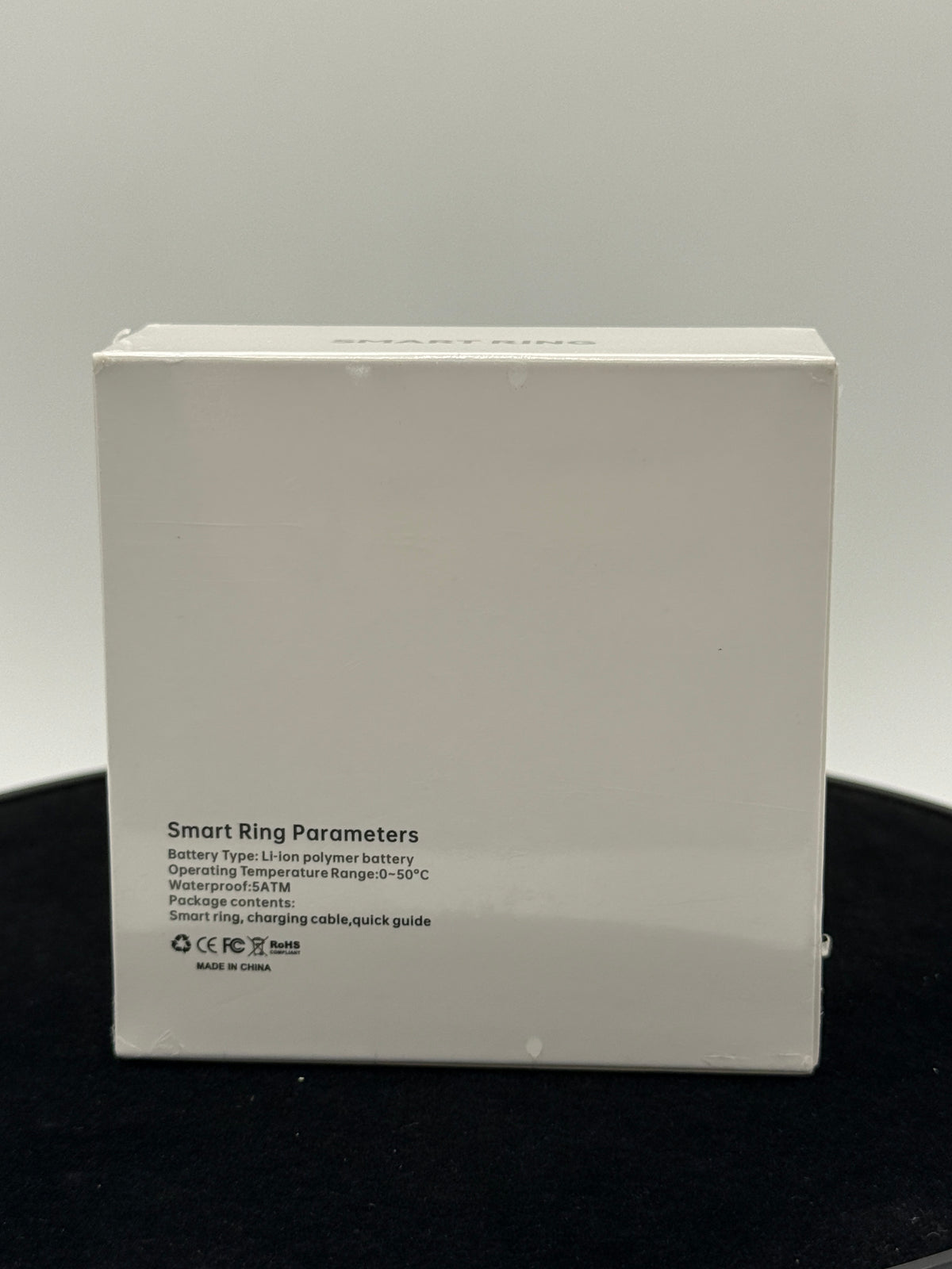 Smart Ring box back with product details