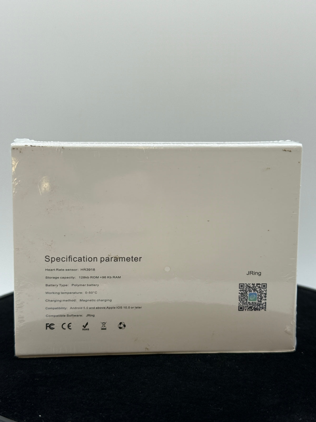 Back view of Smart Ring box with specifications