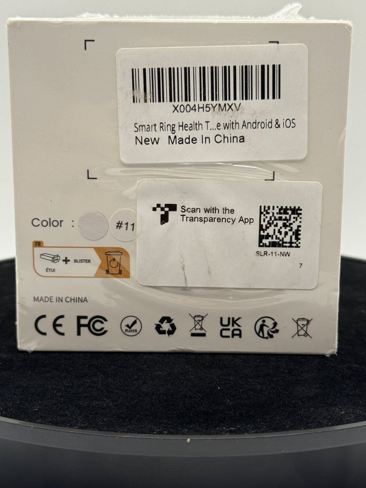 Smart Ring Health Tracker box back with description