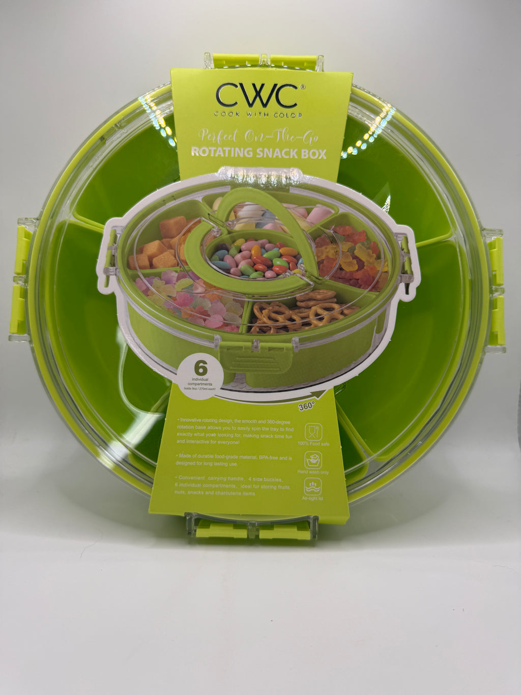 Cook With Color rotating snack box with 6 compartments
