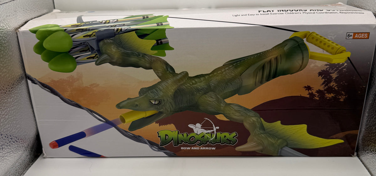Dinosaur Bow and Arrow Toy Set packaging front view