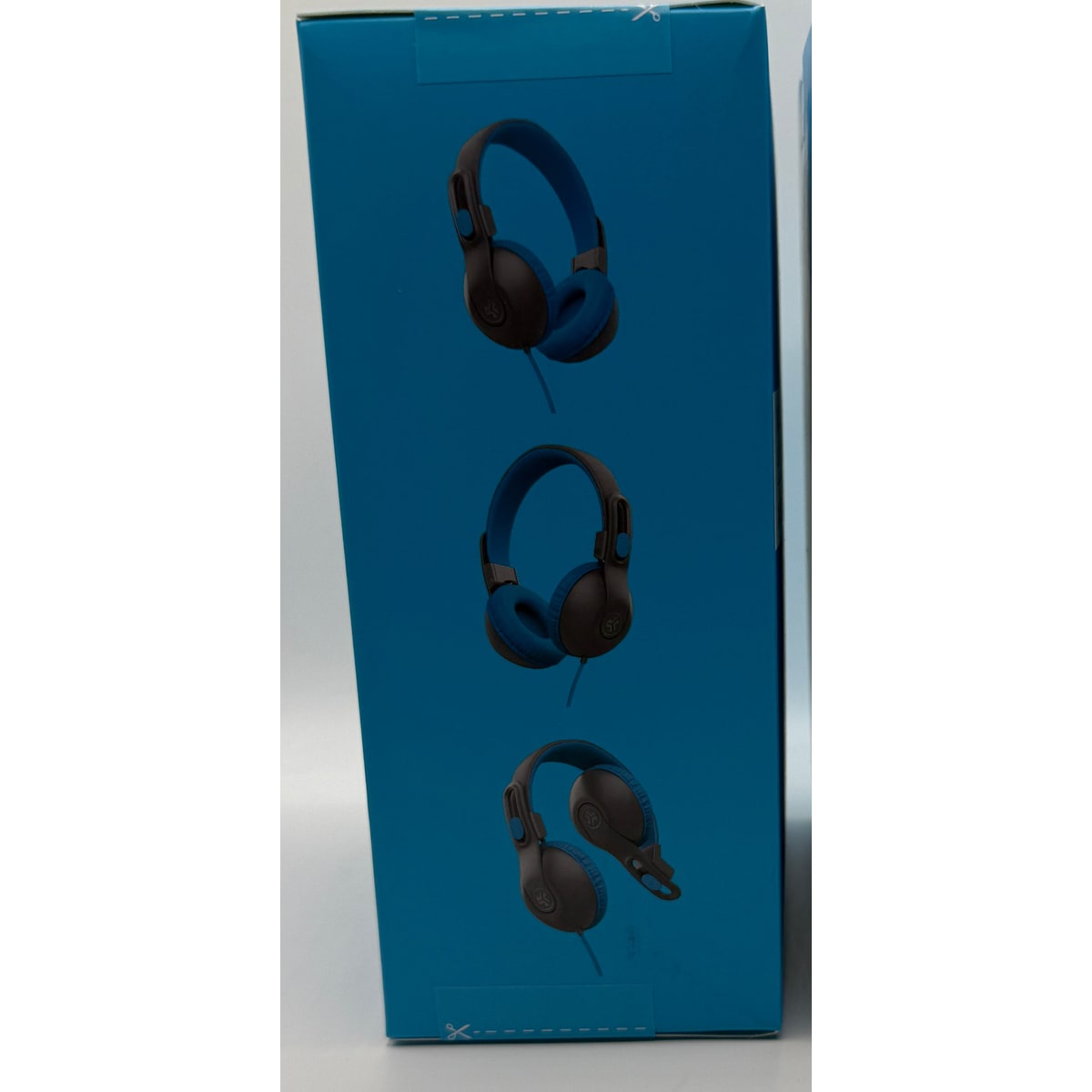 JLab JBuddies Studio 2 blue wired kids headphones retail box side