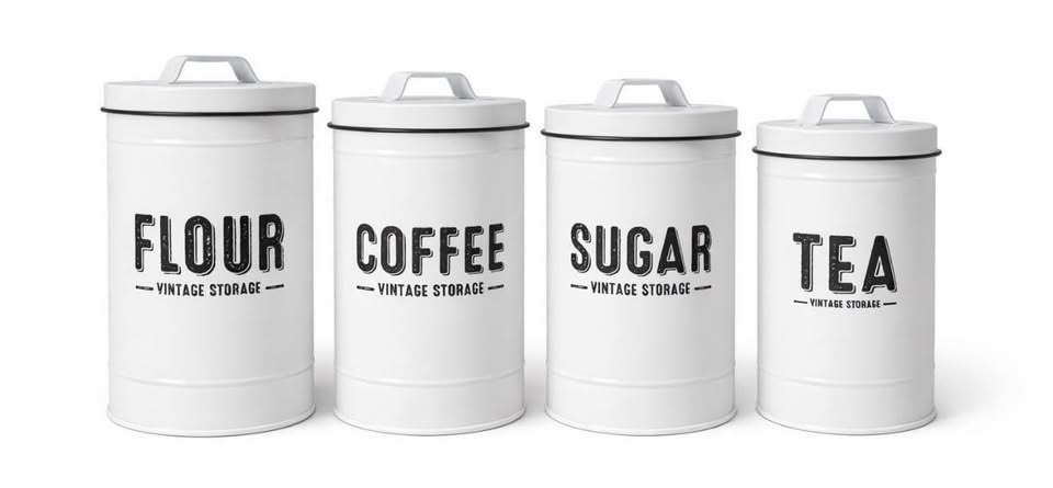 Klarstein Utah 4-Piece White Kitchen Storage Canister Set (ACB1-Utah4pc) - product photo 1