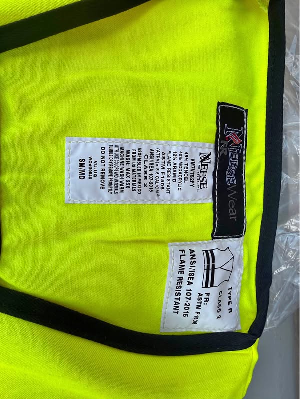 3pk Flame Resistant Hi-Viz Safety Vest