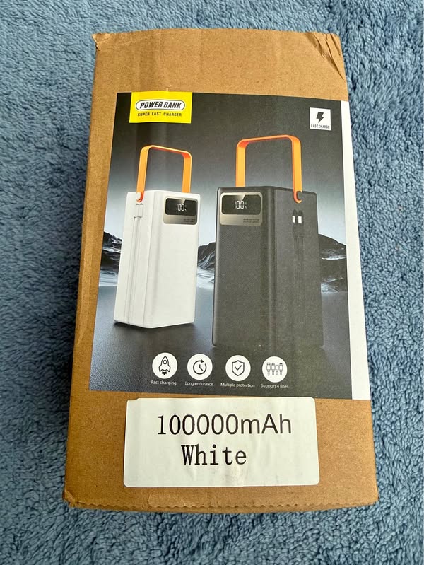 100000mAh White Super Fast Charger Power Bank