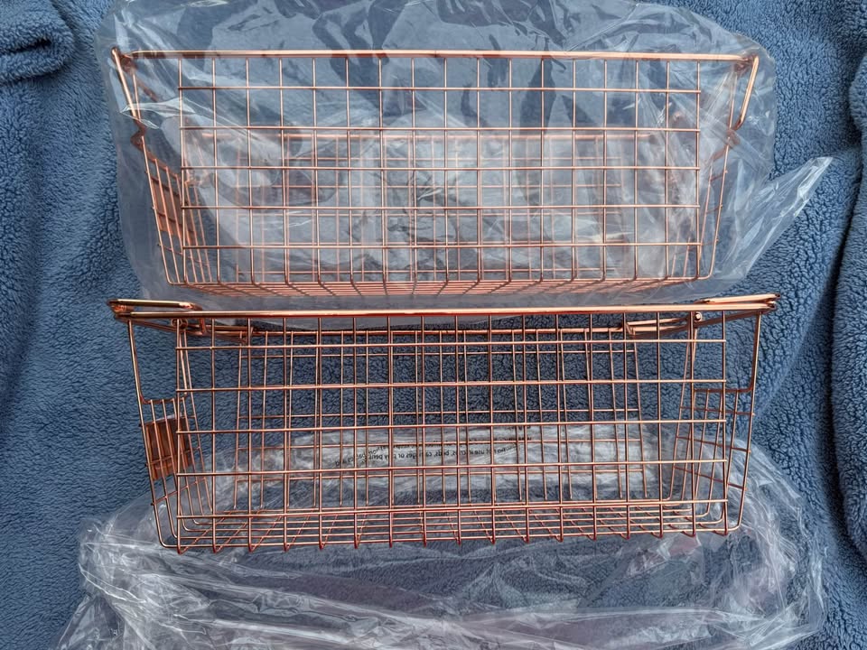 Klarstein Rose Gold Under‑Shelf Wire Storage Baskets – Set of 2 - product photo 1