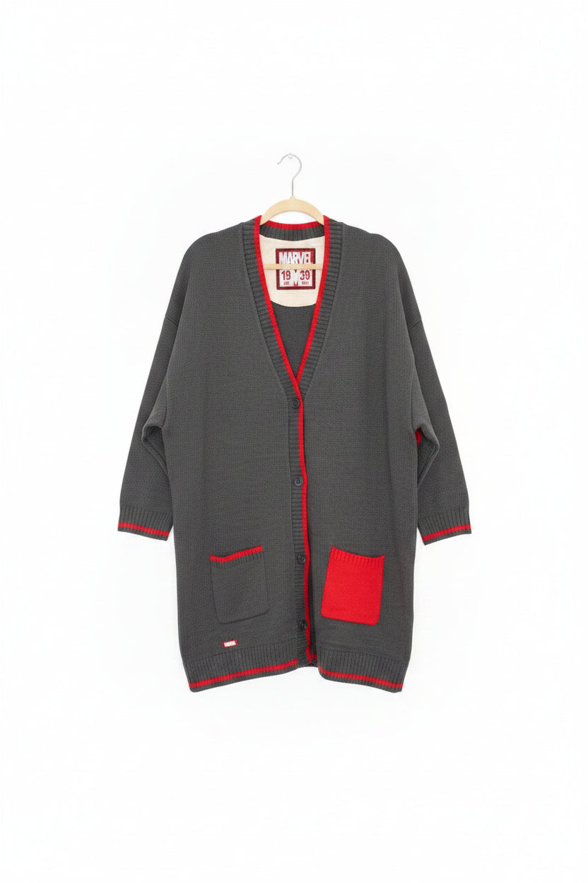 Marvel Gray and Red Cardigan Button-Up Sweater Men's XXL - product image 1