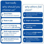 HARMONIFY NAD Supplement (500mg of 95% Pure NAD+ Per Serving, 30-Day Supply) – Vegan, Non-GMO, NAD Booster for Longevity