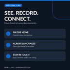 AiMB S2 Max blue — illustrated everyday uses for recording, translation and wireless calling
