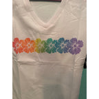 Disney Aulani Hibiscus Rainbow Flower T-Shirt Pride Women’s Small - product image 4