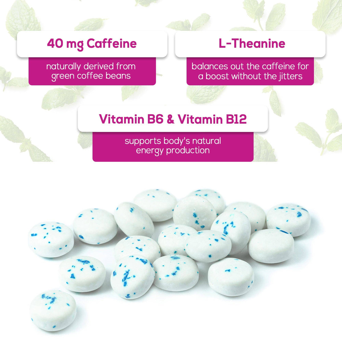 HARMONIFY Energy & Focus Gum (54 Pieces) – Sugar-Free with L-Theanine, Natural Caffeine, and Vitamins B12 & B6 – Focus &