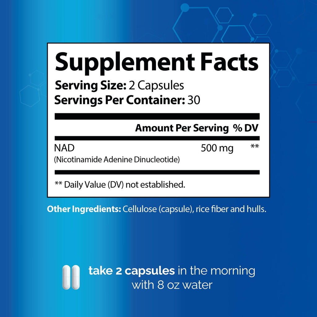 HARMONIFY NAD Supplement (500mg of 95% Pure NAD+ Per Serving, 30-Day Supply) – Vegan, Non-GMO, NAD Booster for Longevity