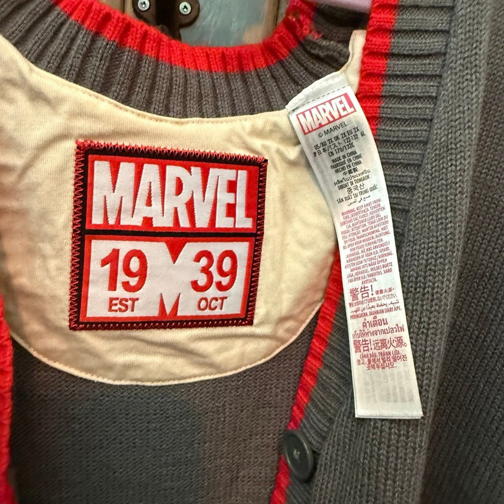 Marvel Gray Cardigan Sweater by Disney - Cozy Superhero Style NWT Size XL - product image 7