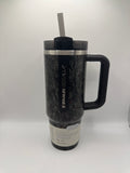 Stanley X Ocala Flowstate Quencher H2.0 Tumbler 30oz with Straw - Black Pattern front view
