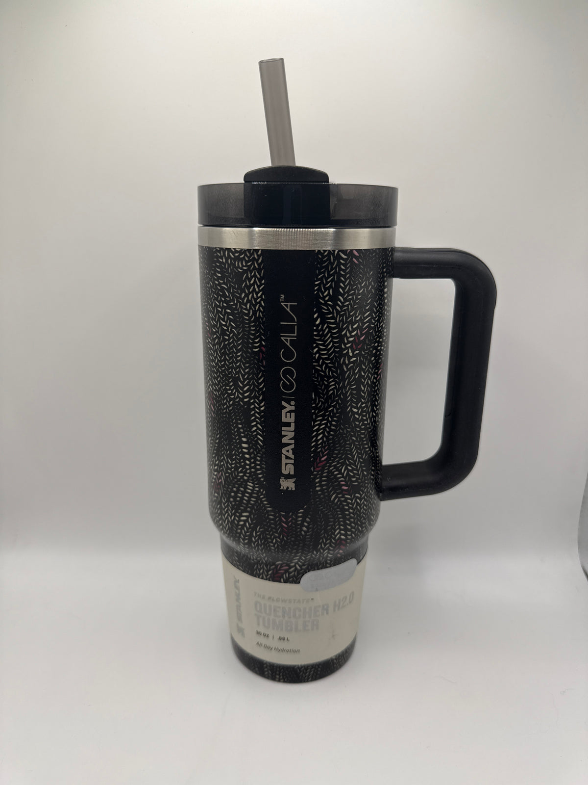 Stanley X Ocala Flowstate Quencher H2.0 Tumbler 30oz with Straw - Black Pattern front view