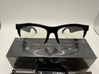 Marketplace239 LLC CHIMES AI smart audio glasses with black frames and clear lenses resting on their product box.