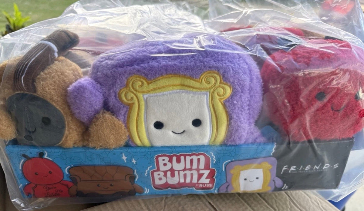 Marketplace239 LLC Friends TV show BumBumz plush set of 12 in retail display box featuring iconic series items