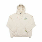 Disney Star Wars Grogu cream speckled full-zip hoodie - front view on a white background